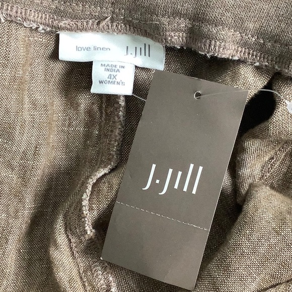 J Jill 100% Linen flat front high waisted pull on pants size 4X NWT - Picture 4 of 12